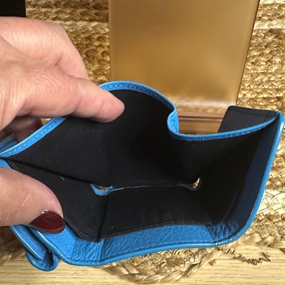 Balenciaga Vibrant Azure Leather Card Mini Wallet - Picture 5 of 11